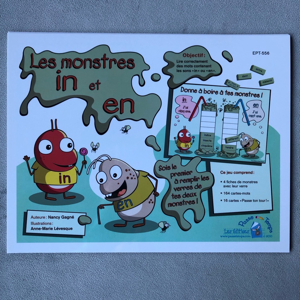 FRENCH ~ Les monstres in et en ~ Passe Temps ~ Brand New!